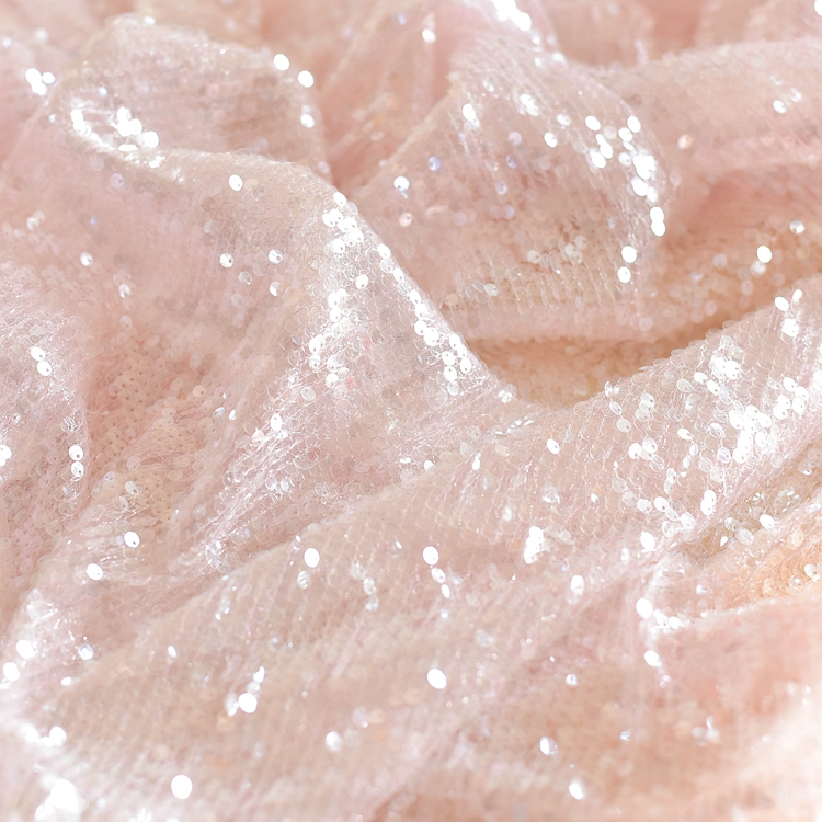 Crystal Mesh Fabric - Multicolor Shiny Full-width Sequins Embroidered Lace
