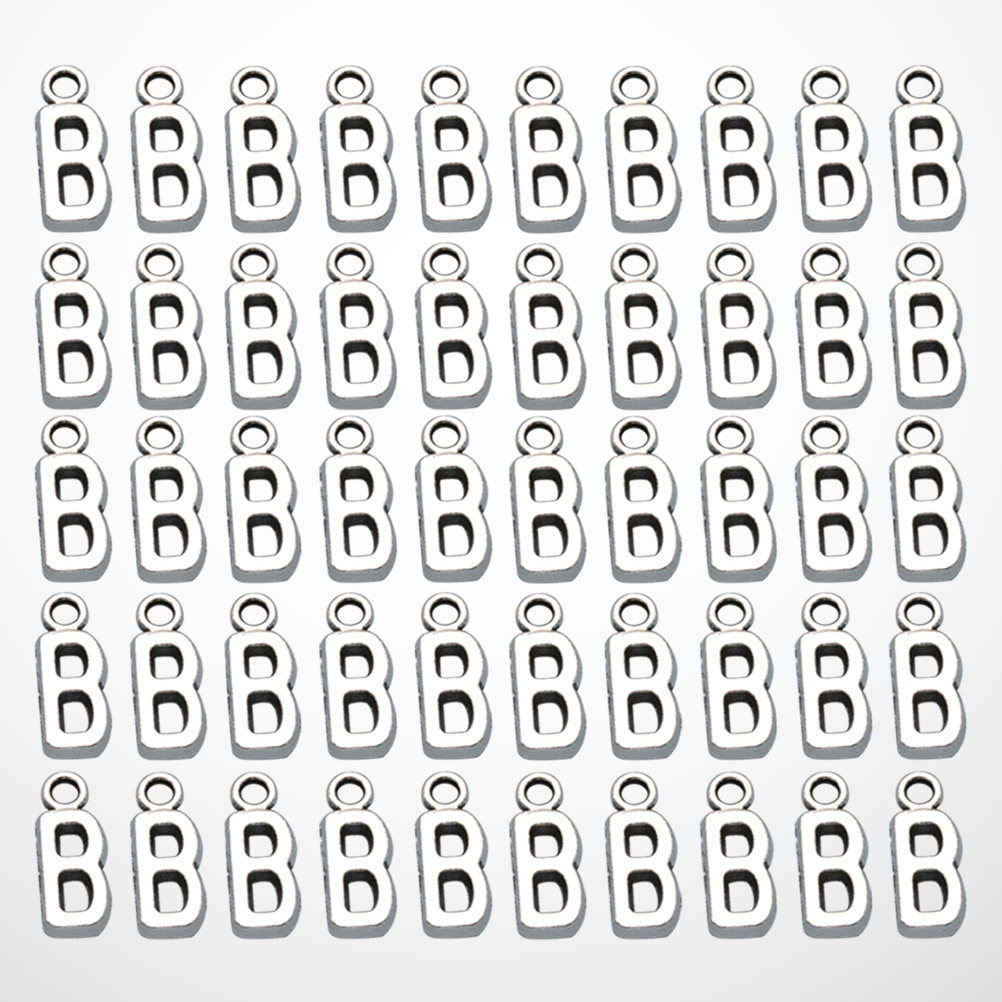 50Pcs Alphabet Charms Pendants - Craft Embellishments 评论和价格