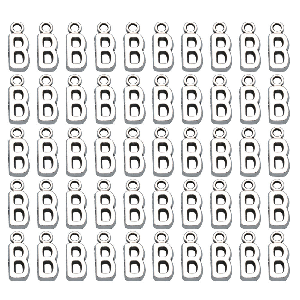 50Pcs Alphabet Charms Pendants - Craft Embellishments 评论和价格