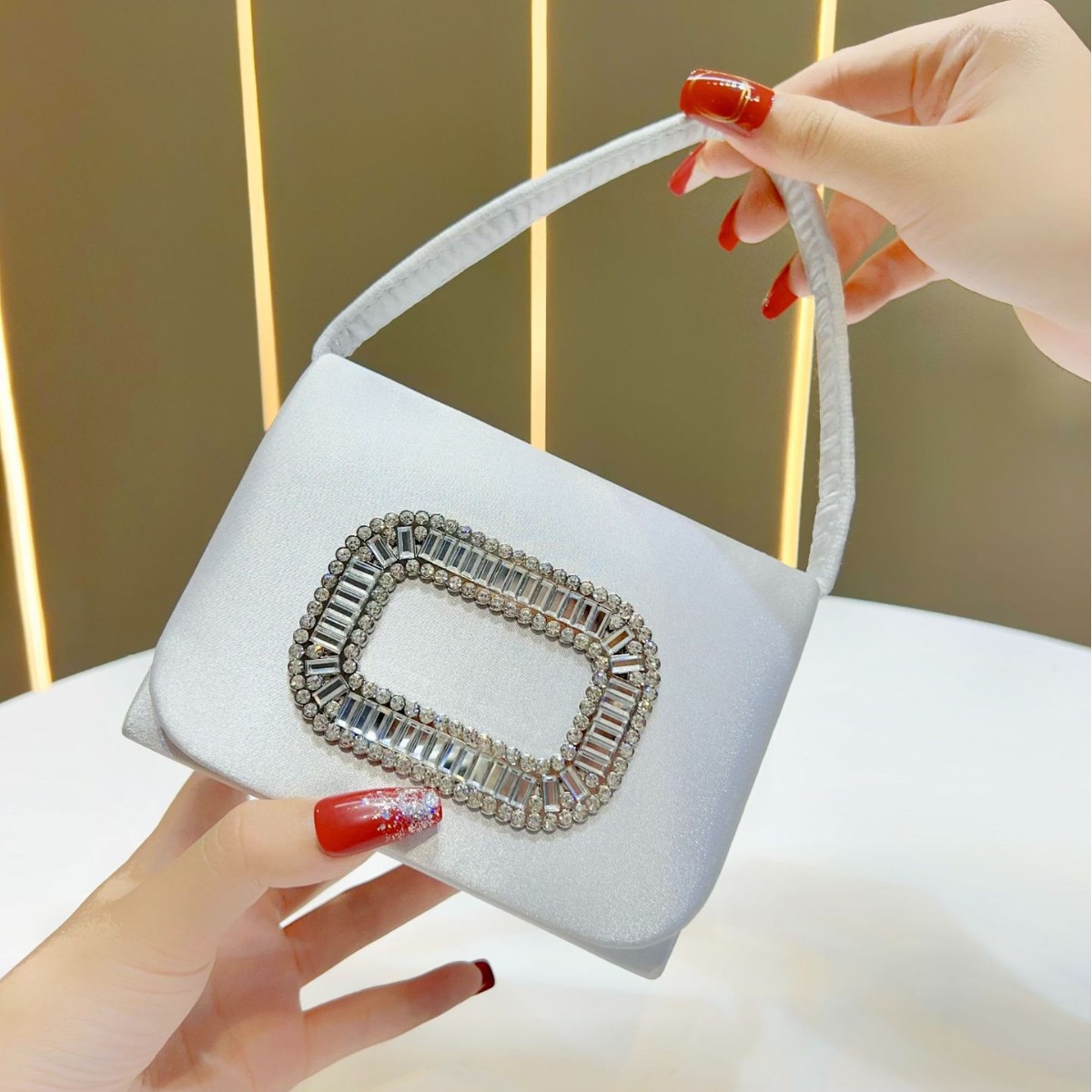 Luxury Mini Square Handbag Wom - Tassel Fringe Trim 评论和价格