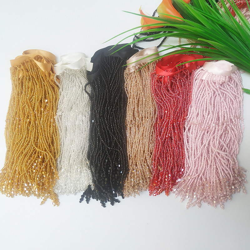 45cm Heavy Duty Crystal Bead T - Tassel Fringe Trim 评论和价格