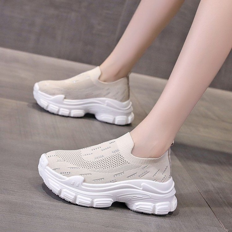 Women Platform Thick Sole Spor - Crystal Mesh Fabric 评论和价格