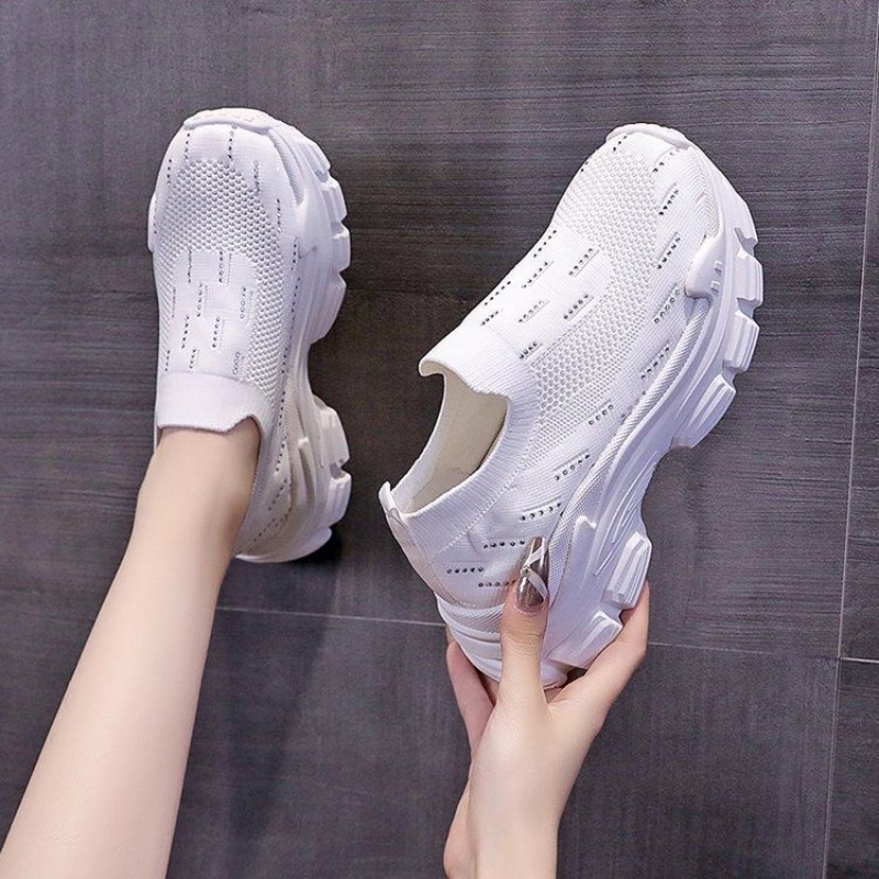 Women Platform Thick Sole Spor - Crystal Mesh Fabric 评论和价格