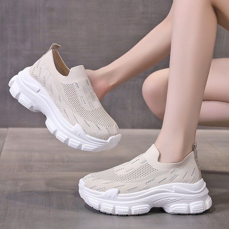 Women Platform Thick Sole Spor - Crystal Mesh Fabric 评论和价格