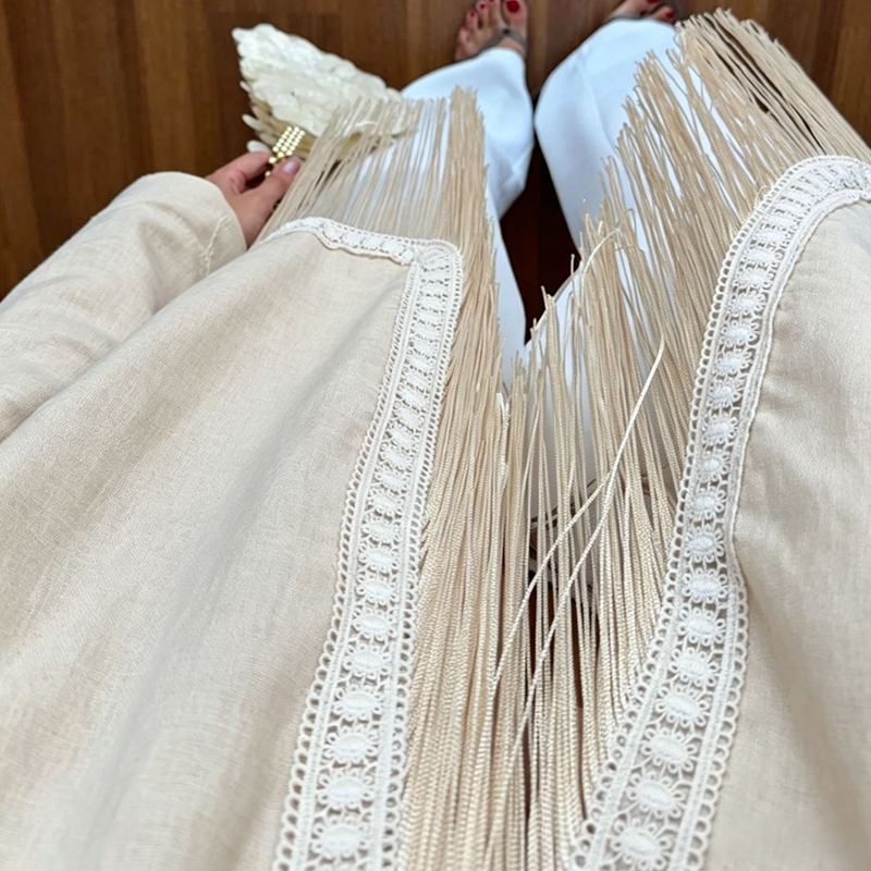 Autumn Boho Outerwear Coats Ha - Tassel Fringe Trim 评论和价格