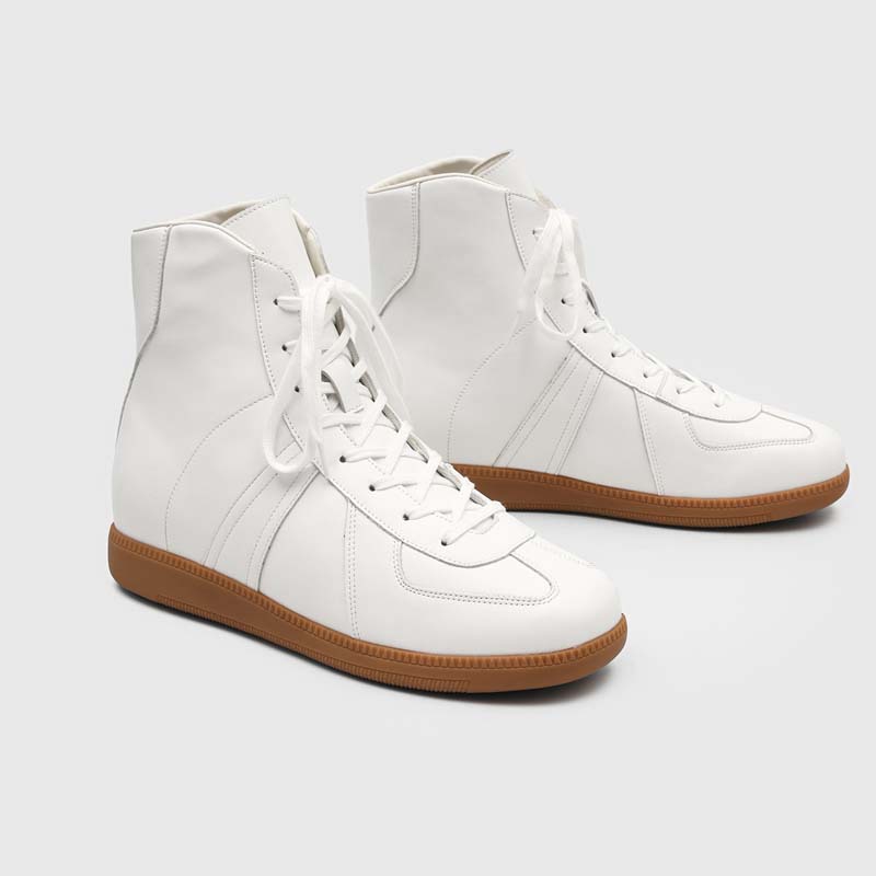 Men Classic Spliced High Top C - Guipure Lace Panel 评论和价格