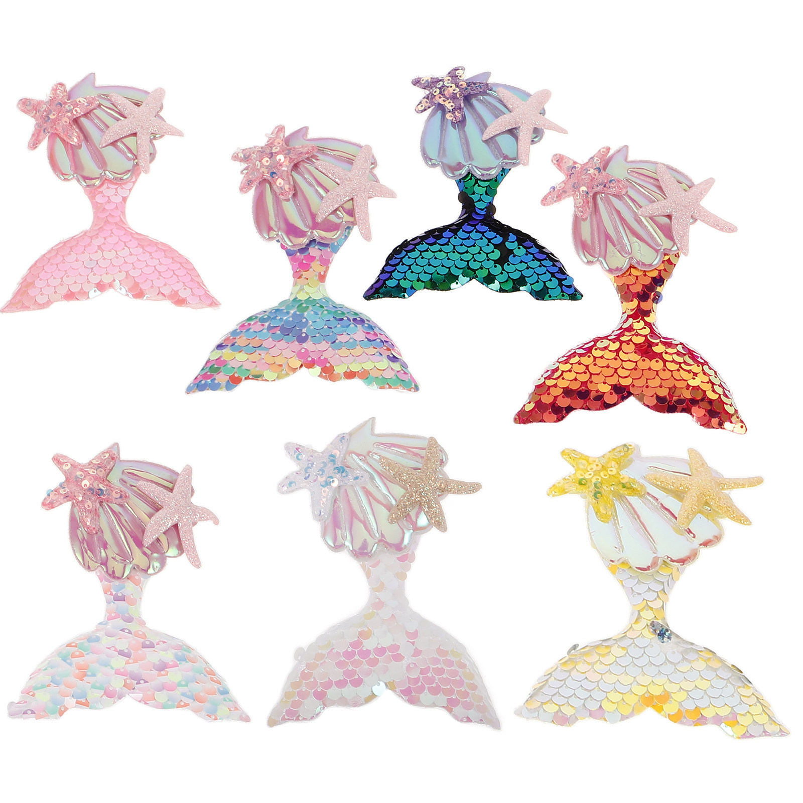 7Pcs Mermaid Fabric Patches fo - Craft Embellishments 评论和价格