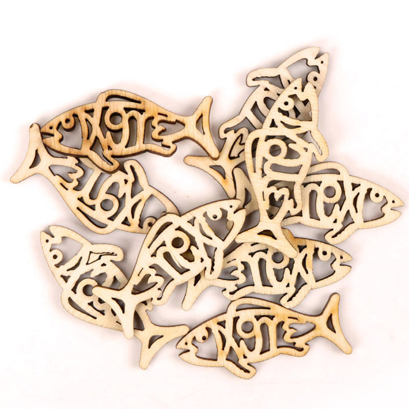 Wooden Cute Fish Shape Arts Pa - Embellishments For Scrapbooking 评论和价格