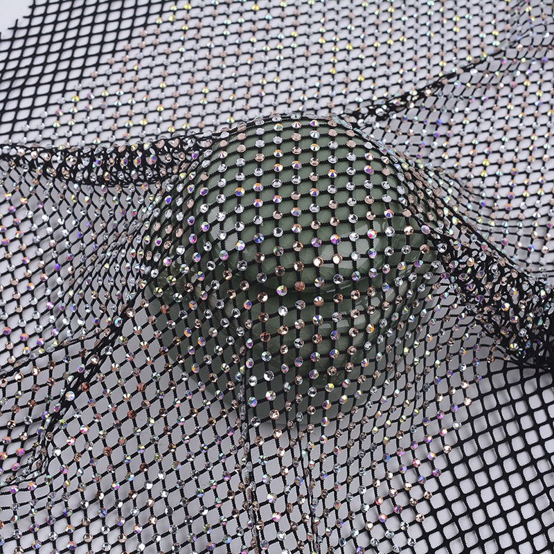 50x120cm Sewing Rhinestones Me - Crystal Mesh Fabric 评论和价格