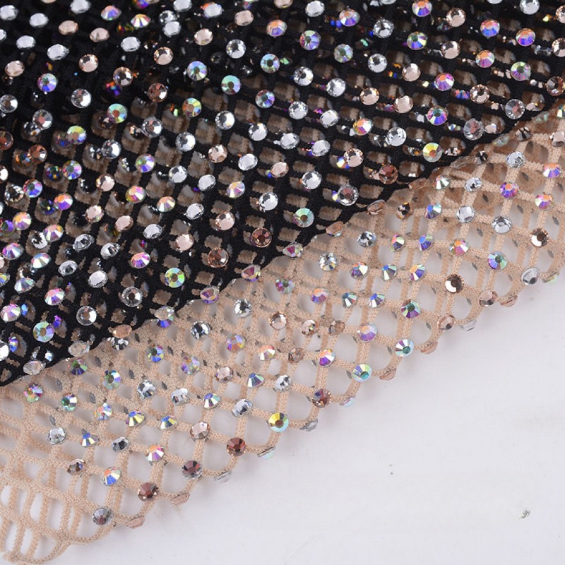 50x120cm Sewing Rhinestones Me - Crystal Mesh Fabric 评论和价格