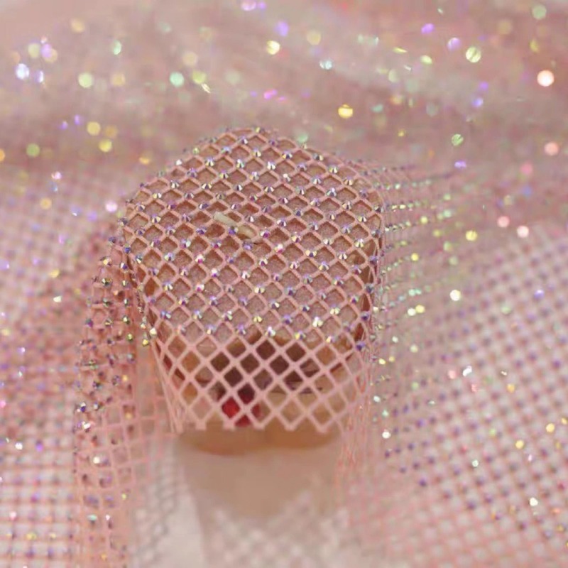 Mistlace Stretch Rhinestone Fi - Crystal Mesh Fabric 评论和价格
