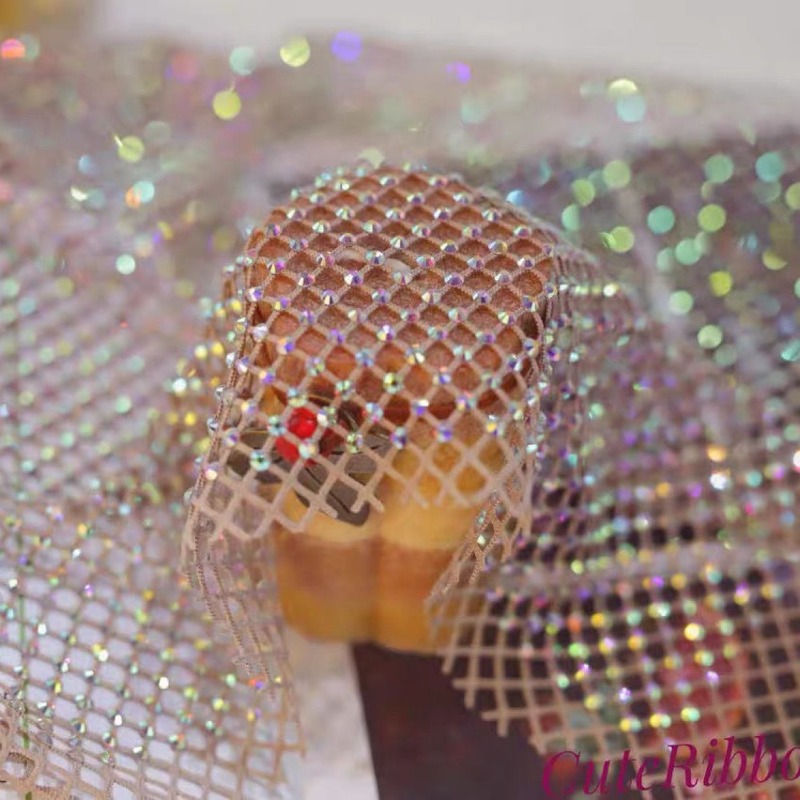 Mistlace Stretch Rhinestone Fi - Crystal Mesh Fabric 评论和价格