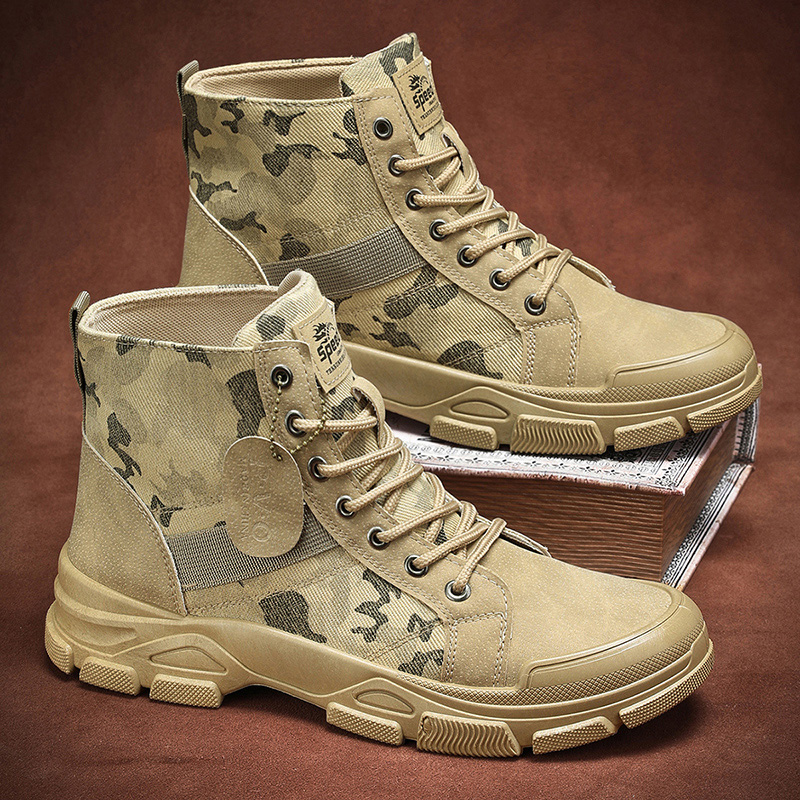 Men's Camouflage High-Top Comb - Guipure Lace Panel 评论和价格
