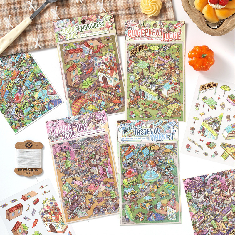 4 Sheets Cartoon Themed 3D Dio - Embellishments For Scrapbooking 评论和价格
