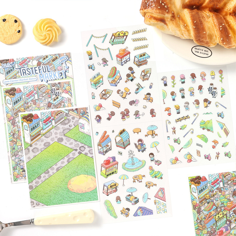 4 Sheets Cartoon Themed 3D Dio - Embellishments For Scrapbooking 评论和价格