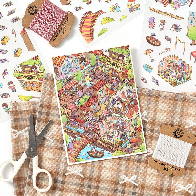 4 Sheets Cartoon Themed 3D Dio - Embellishments For Scrapbooking 评论和价格