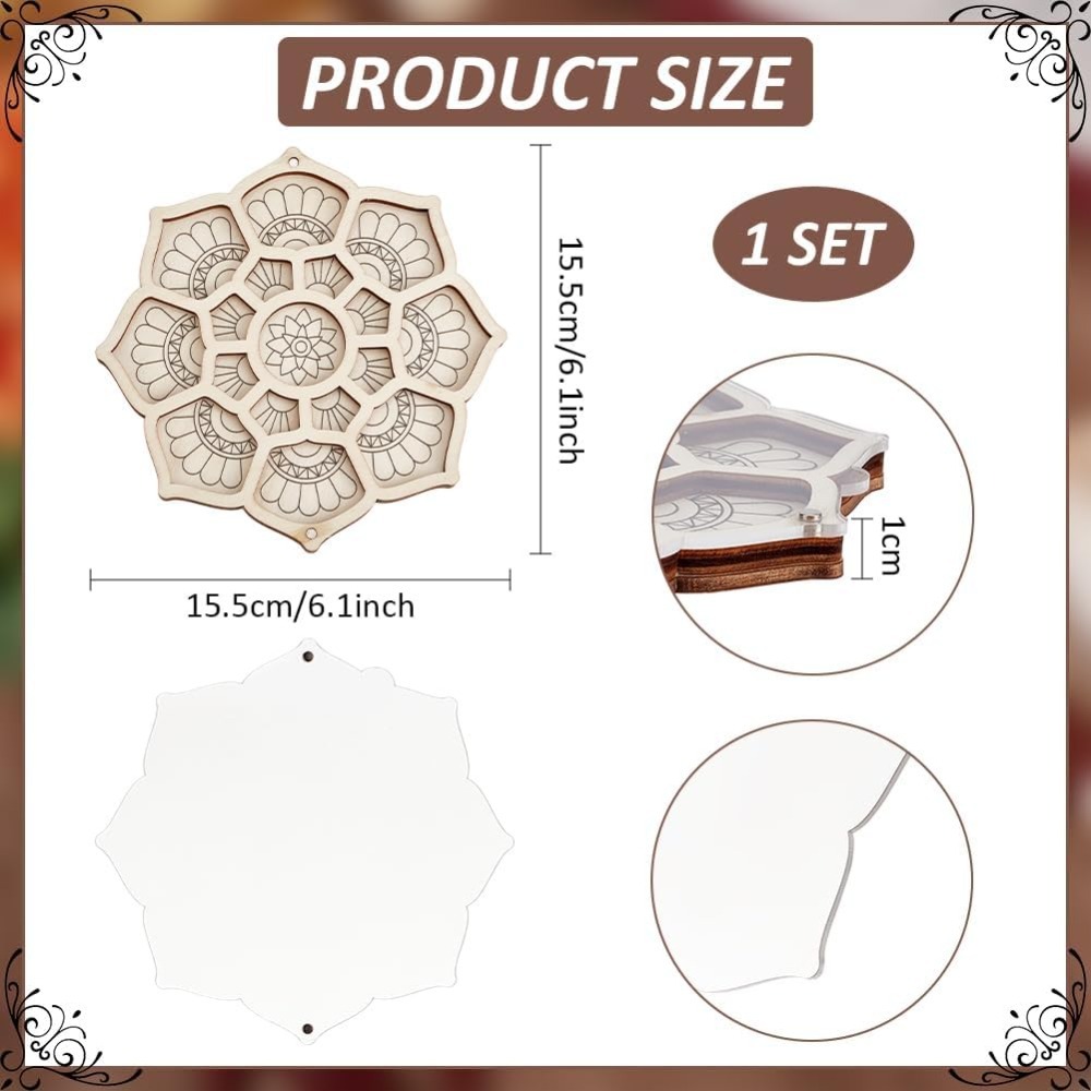 Wood Bead Organizer Tray Flowe - Craft Embellishment Storage 评论和价格
