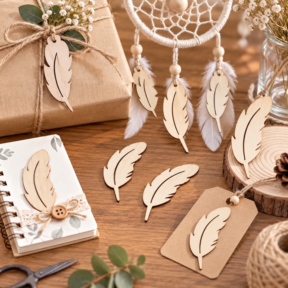 50pcs Unfinished Surface Wood  - Craft Embellishments 评论和价格