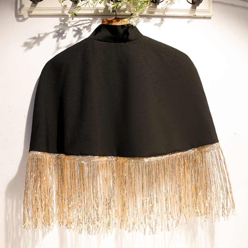 Women's Spring Summer Black Co - Tassel Fringe Trim 评论和价格