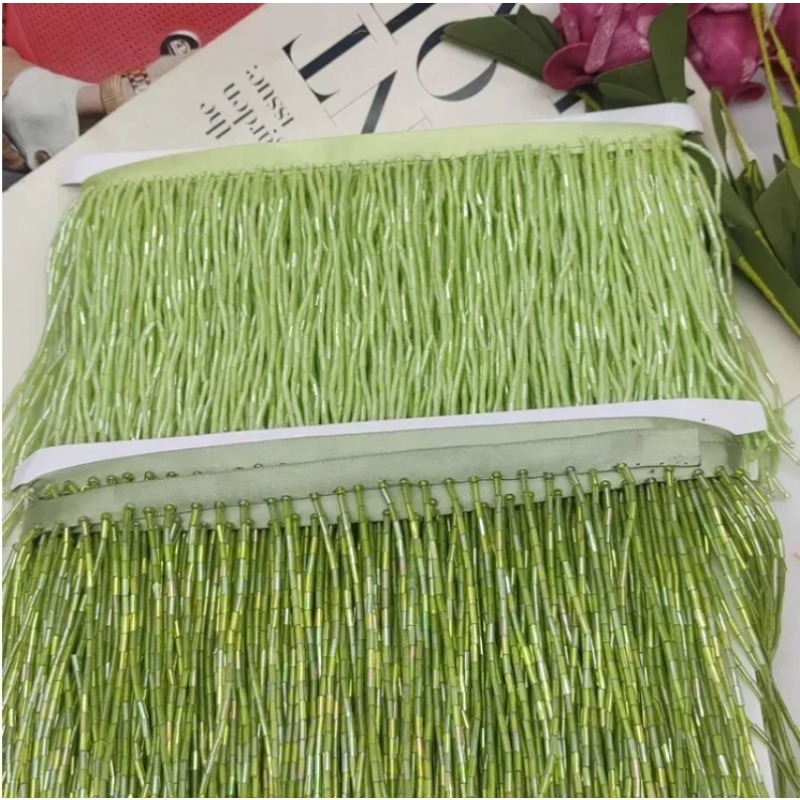 10CM Silver Red Bead Tube Tass - Tassel Fringe Trim 评论和价格