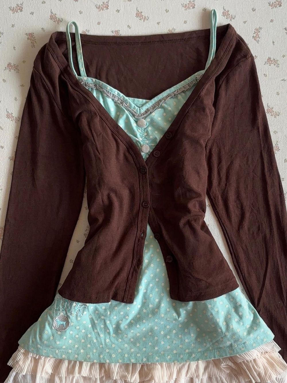 Vintage Y2K Coquette Camisole  - Elastic Lace Trim 评论和价格