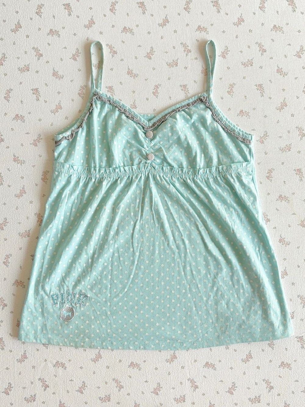 Vintage Y2K Coquette Camisole  - Elastic Lace Trim 评论和价格