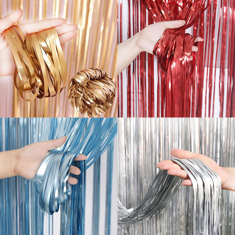 1Bag 2-meter Backdrop Foil Fri - Tassel Fringe Trim 评论和价格